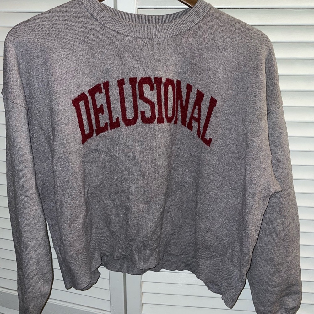 Orange Kiss Essentials Gray Crewneck Sweater